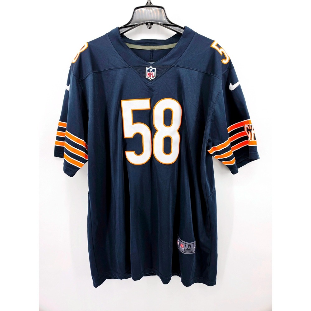 Nike NFL Chicago Bears Roquan Smith 58 Jersey Mens XL Navy Blue Game Jersey